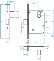 Lockwood 3573 SC Sliding Door Mortice Lock 2