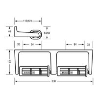 Baked Enamel Aluminium Double Toilet Roll Holder - Restricted Feed 2