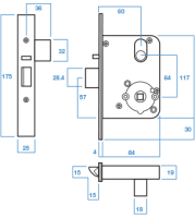 Lockwood 3572 SC Vestibule Mortice Lock on Ilco IP9 Restricted Keys 2