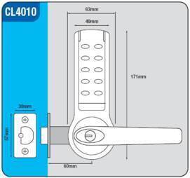 Codelock Electronic CL4010 Mortice Latch Lock 3