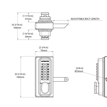 Gatemaster BDGS1030 Single sided keypad digital gate lock 5